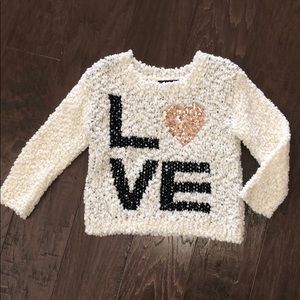 Bloomingdales Girls Cozy Sweater- Sequin Heart